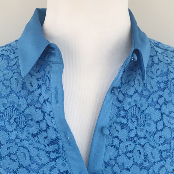 Banana Republic Blue Lace Sheath Dress sz S - Picture 2 of 7